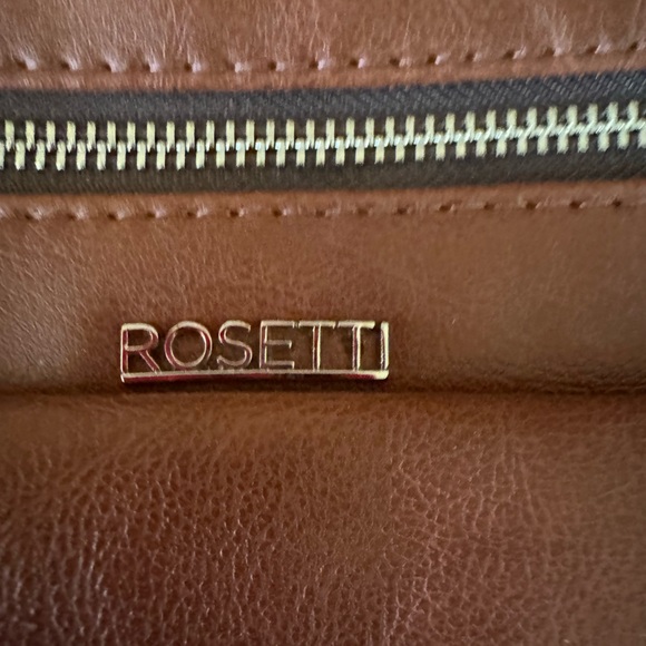 Rosetti Saddle Bag Brown Faux Leather Lots of Pockets Gently Used Like New - Picture 3 of 5